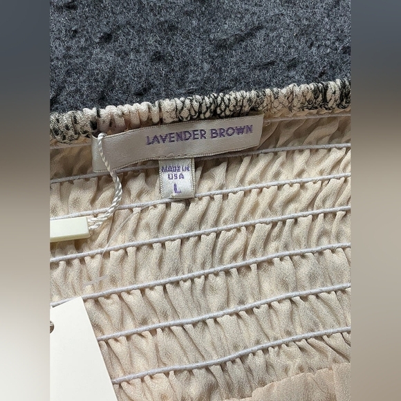 Lavender Brown Snake Print Georgette Dress – L – NWT – $186 Retail - Picture 5 of 6